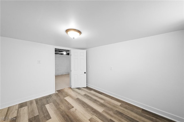 unfurnished bedroom with light hardwood / wood-style floors