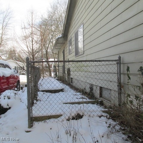 view of snowy exterior