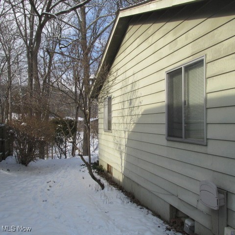 view of snowy exterior