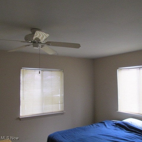 bedroom with ceiling fan