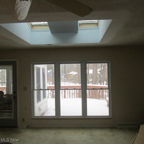 doorway with a skylight