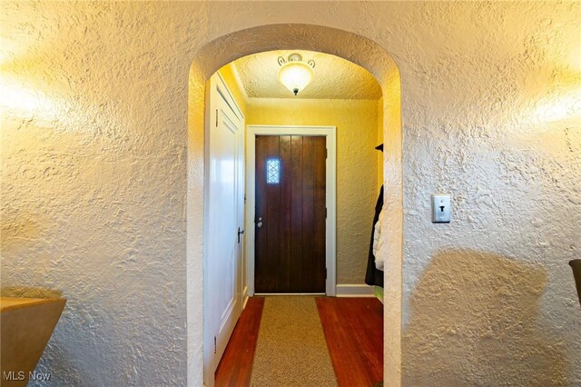 entryway featuring dark hardwood / wood-style flooring