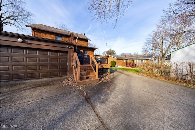 view of front of property with a wooden deck