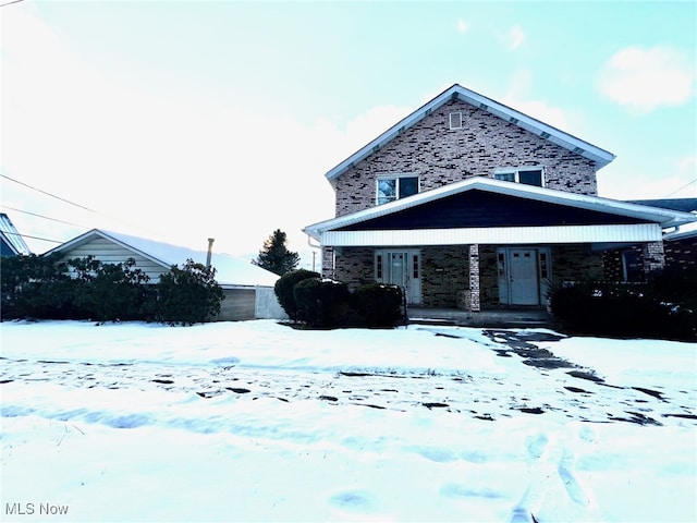 view of front of home featuring covered porch