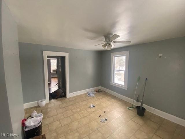 unfurnished room featuring ceiling fan