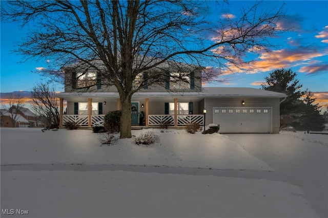 view of front of house with a garage