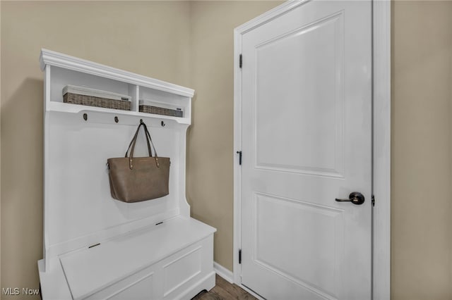 mudroom featuring hardwood / wood-style floors