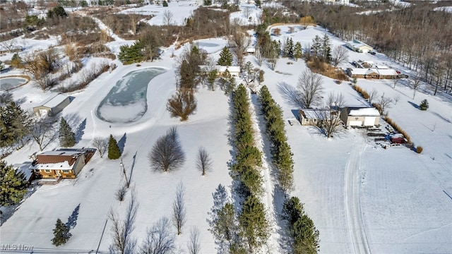 view of snowy aerial view