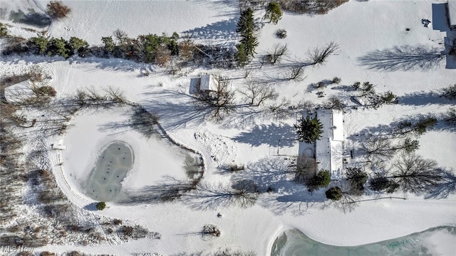 view of snowy aerial view