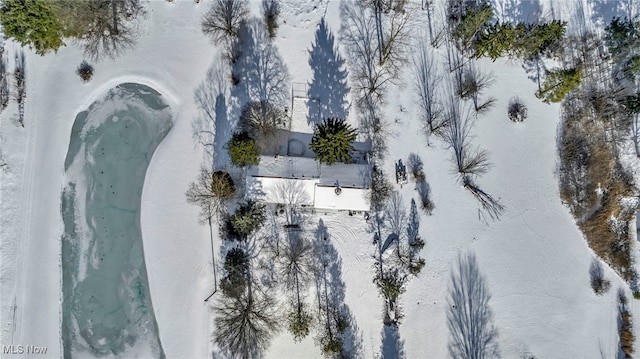 view of snowy aerial view