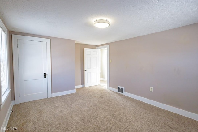 carpeted spare room with a textured ceiling and a healthy amount of sunlight