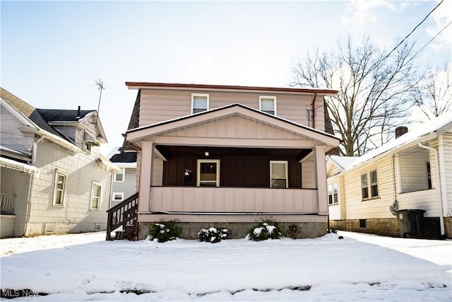 view of front of property with covered porch