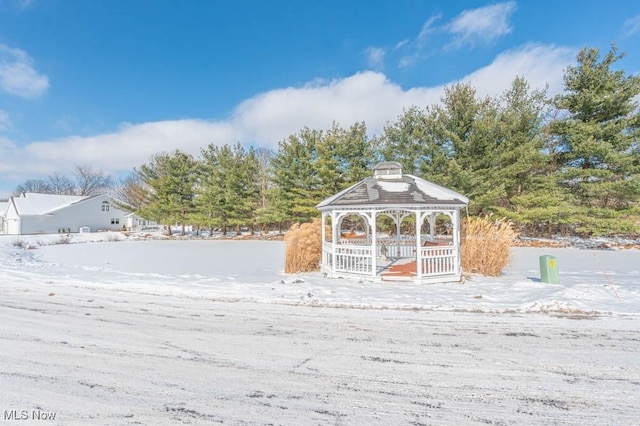 exterior space featuring a gazebo