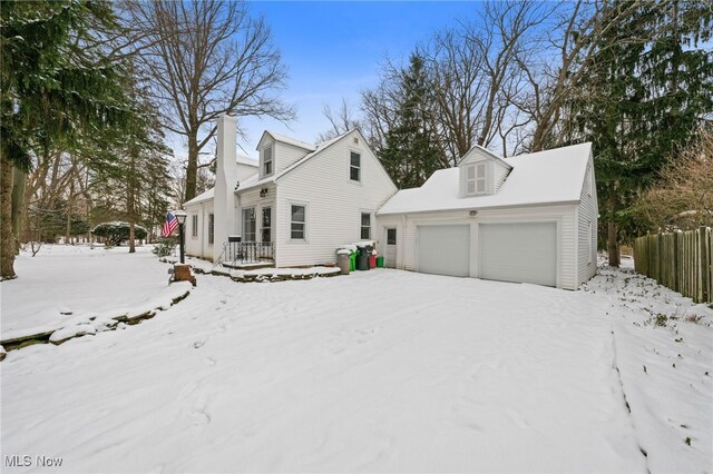 exterior space with a garage