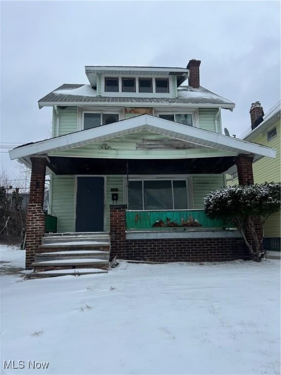 view of front of house featuring covered porch