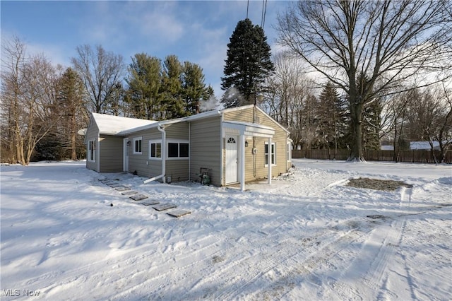 view of snowy exterior