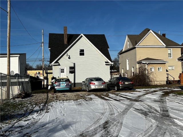 view of snowy exterior