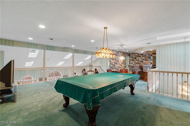 recreation room featuring pool table and carpet floors