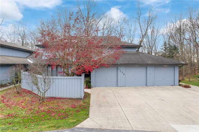 view of front of house with a garage