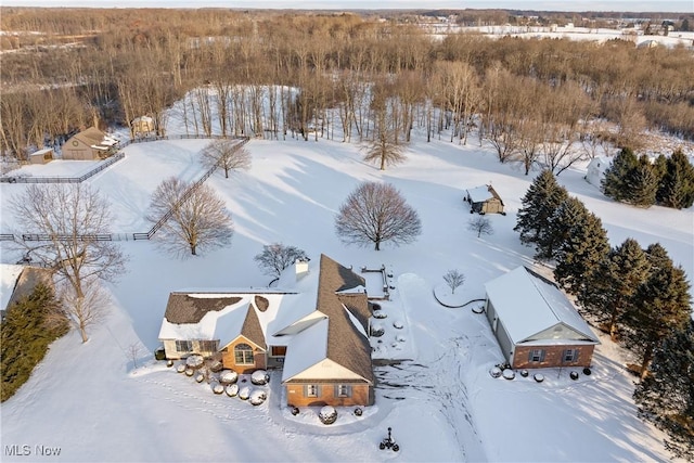 view of snowy aerial view