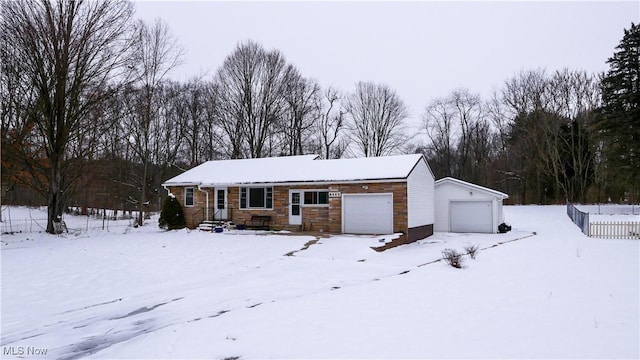 view of single story home