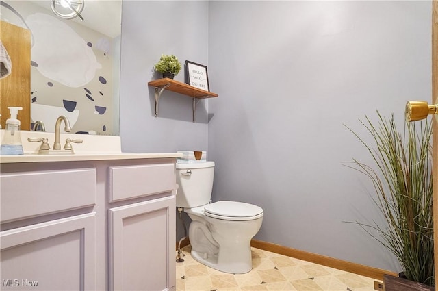 bathroom with toilet and vanity