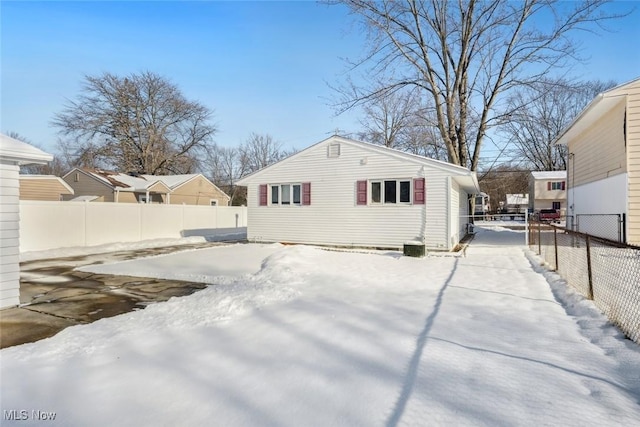 view of snowy exterior