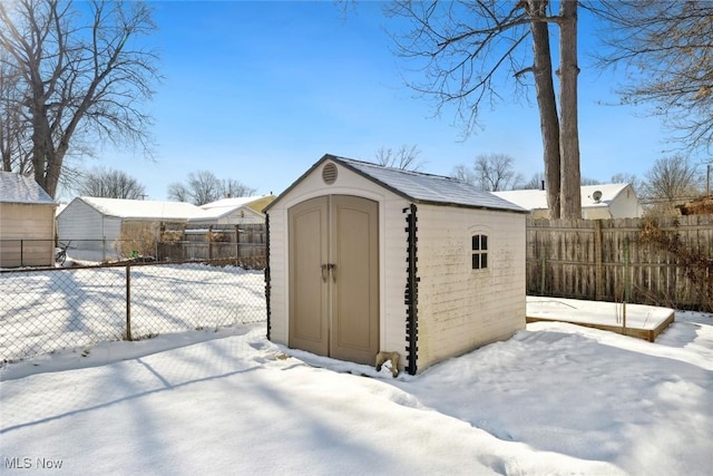 view of snow covered structure