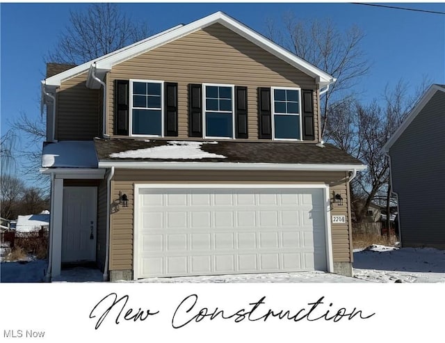 view of property with a garage