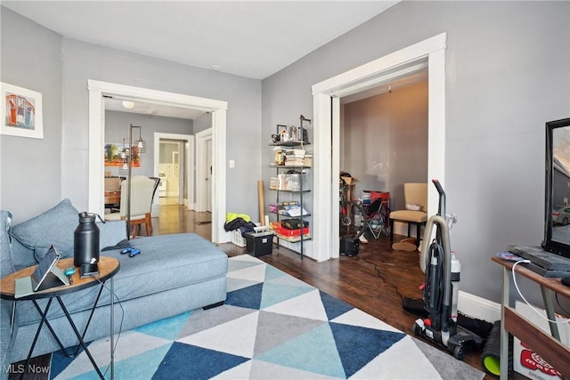 interior space featuring dark hardwood / wood-style floors