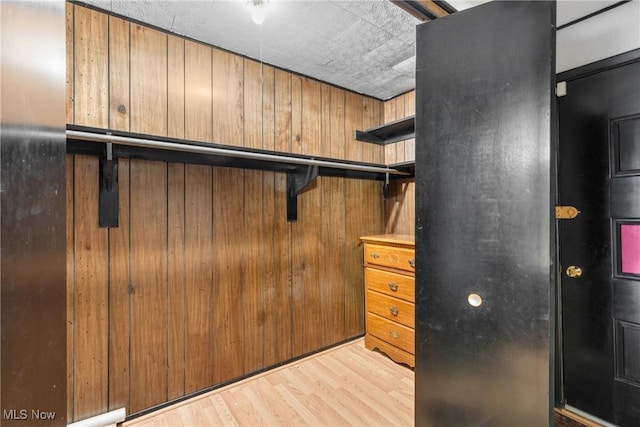 spacious closet with light wood-type flooring