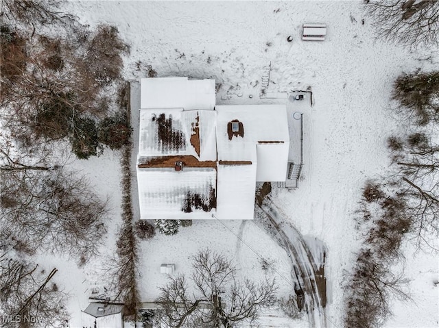 view of snowy aerial view