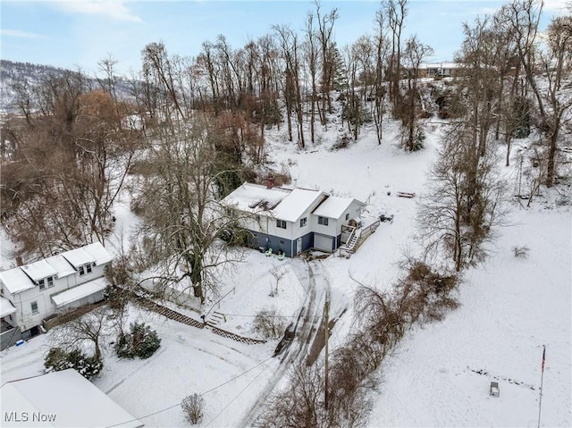 view of snowy aerial view