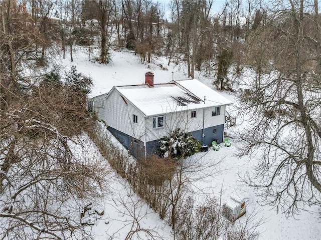 view of snowy aerial view