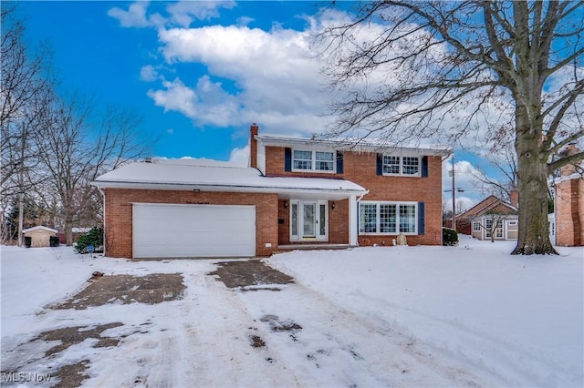 view of front of house with a garage