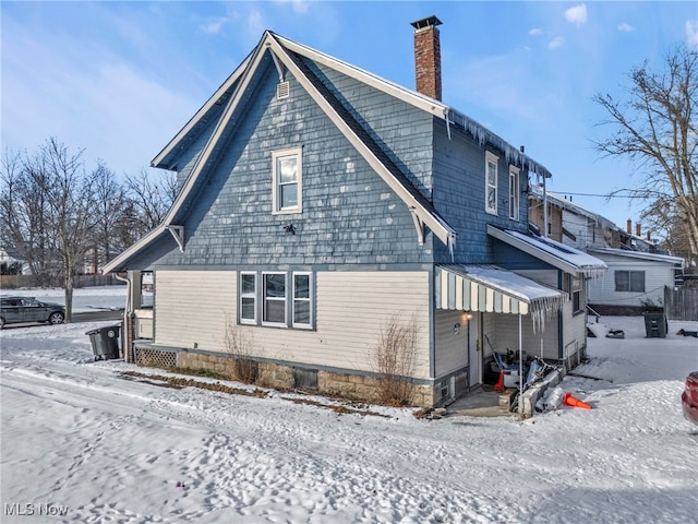 view of snowy exterior