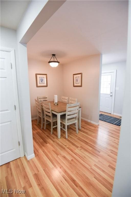 dining room featuring light hardwood / wood-style flooring