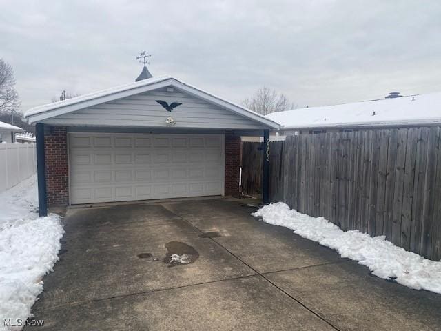 view of garage