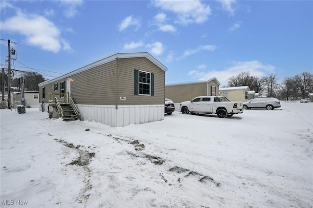 view of snowy exterior