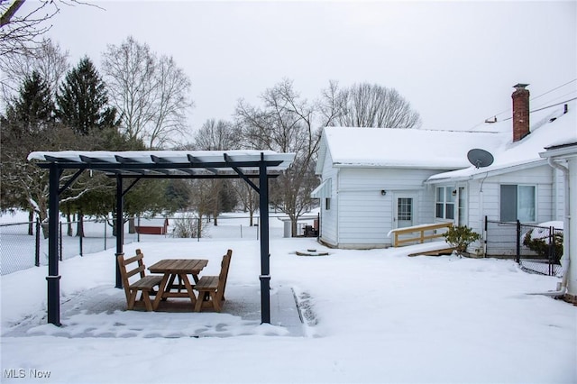 view of snowy yard