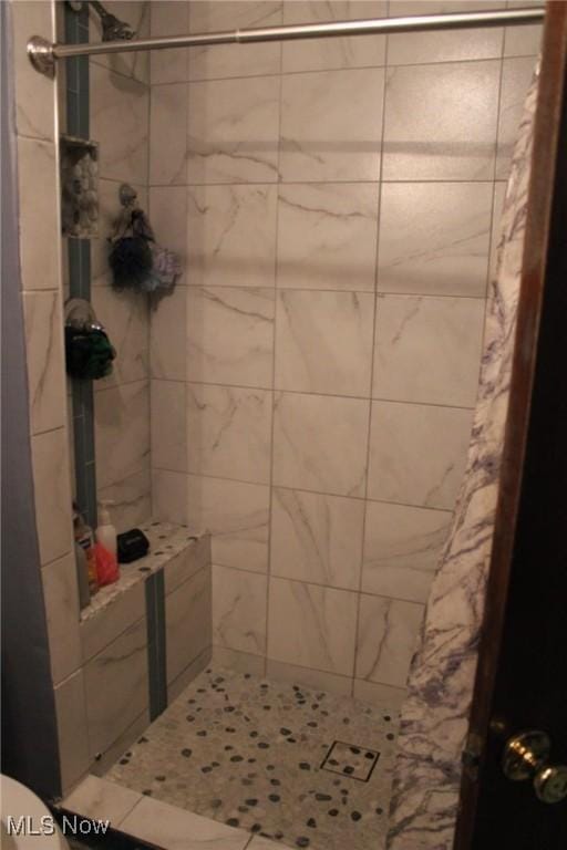 bathroom featuring a shower with curtain