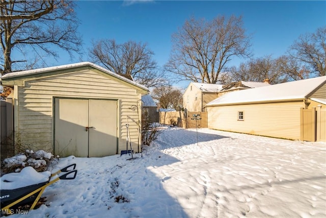 view of snow covered structure