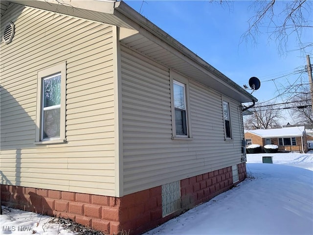 view of snowy exterior