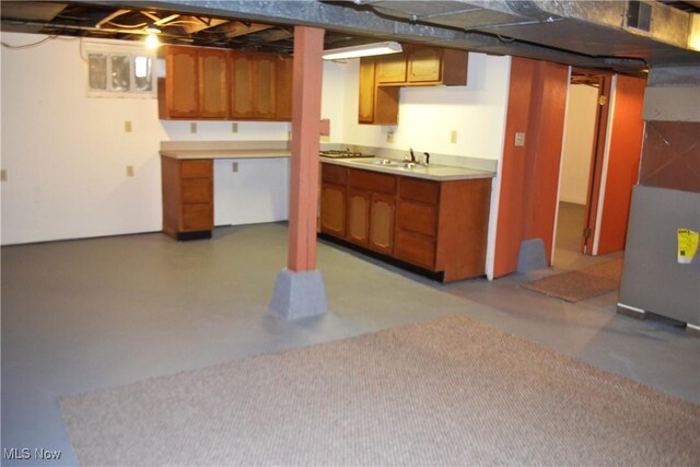 basement featuring sink