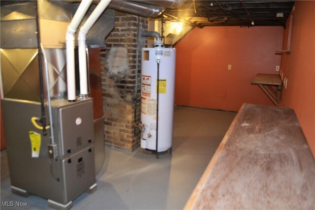 utilities with heating unit and water heater