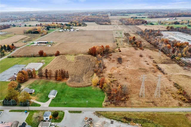 aerial view with a rural view