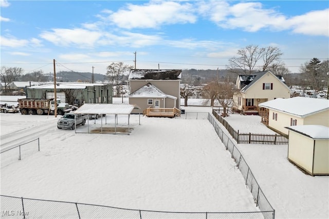 view of snowy yard