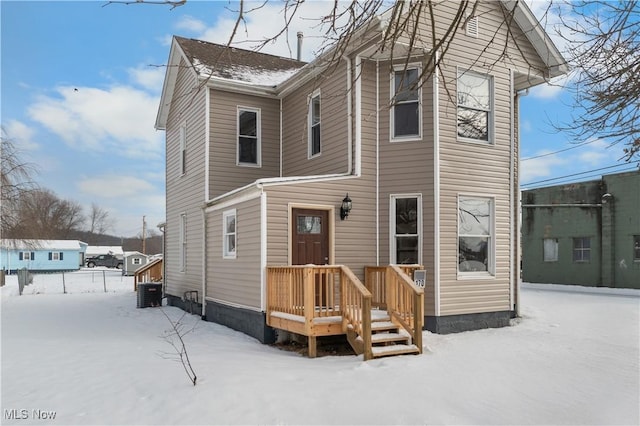 view of front of house with central AC