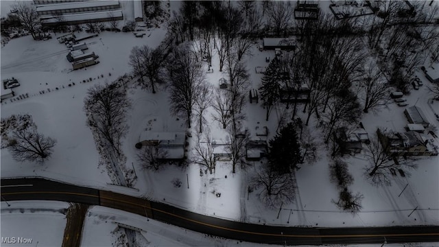 view of snowy aerial view