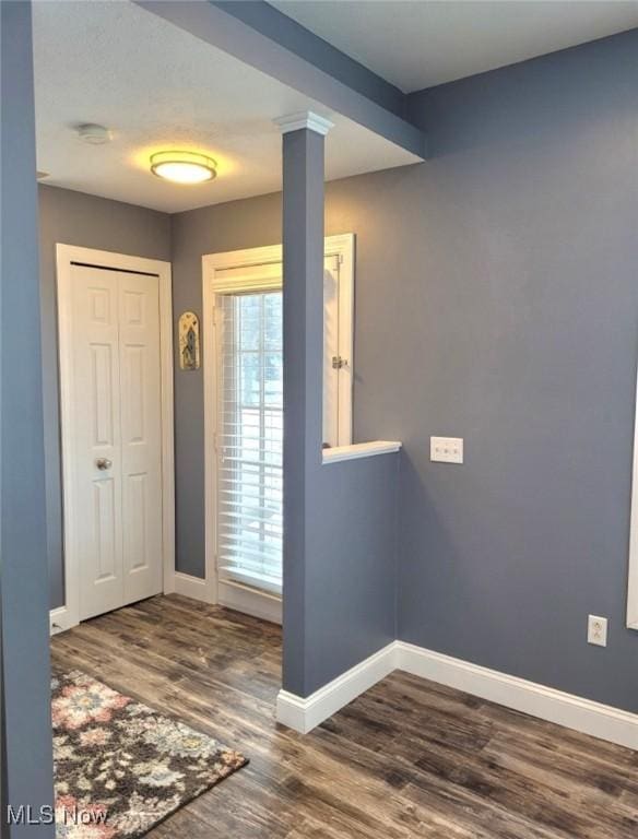 foyer entrance featuring dark hardwood / wood-style flooring